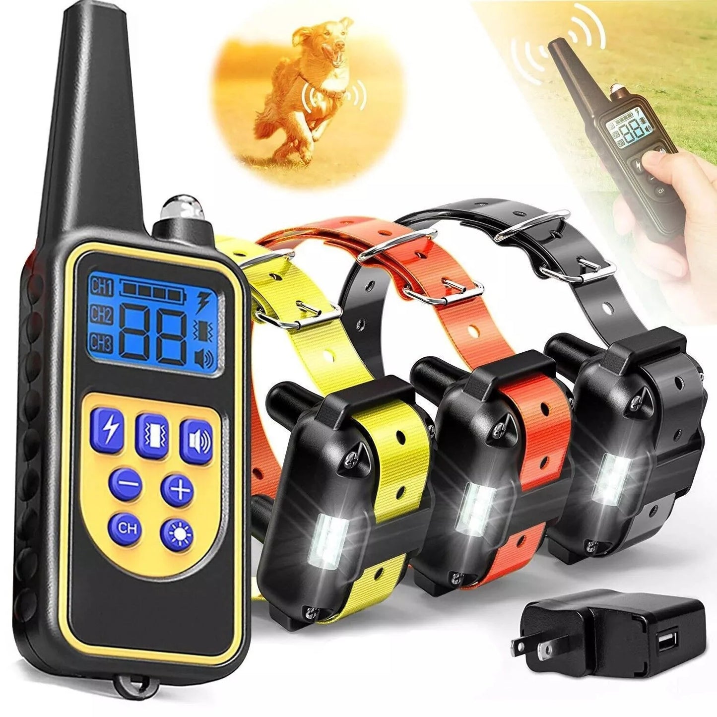 3000 FT Rechargeable Remote Dog Training Collar - Waterproof Shock Trainer