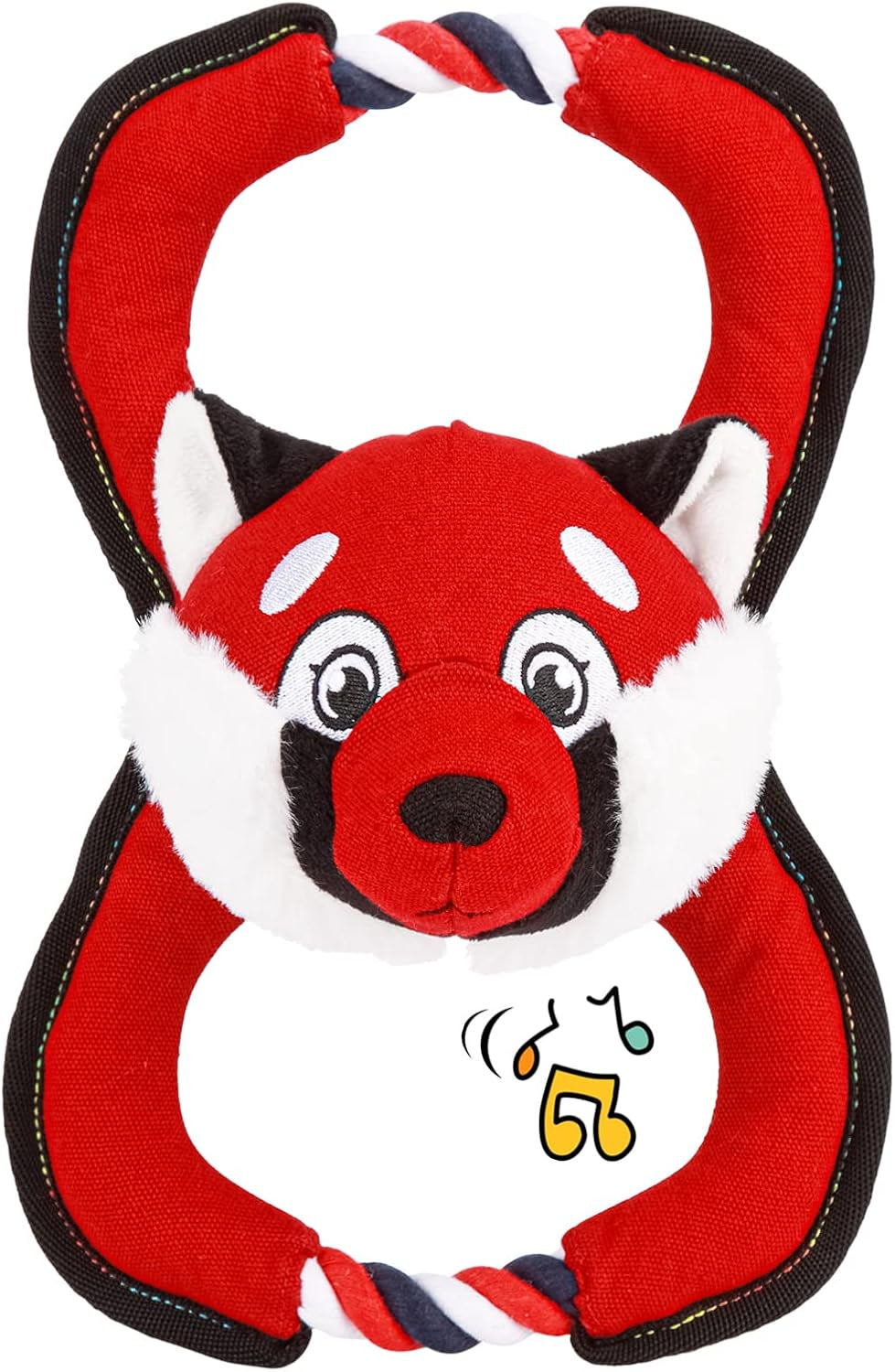 Interactive Plush Dog Toy with Rope - Squeaky Red Fox Design for Aggressive Chewers, Ideal for Small to Large Dogs, Perfect for Tug of War Play