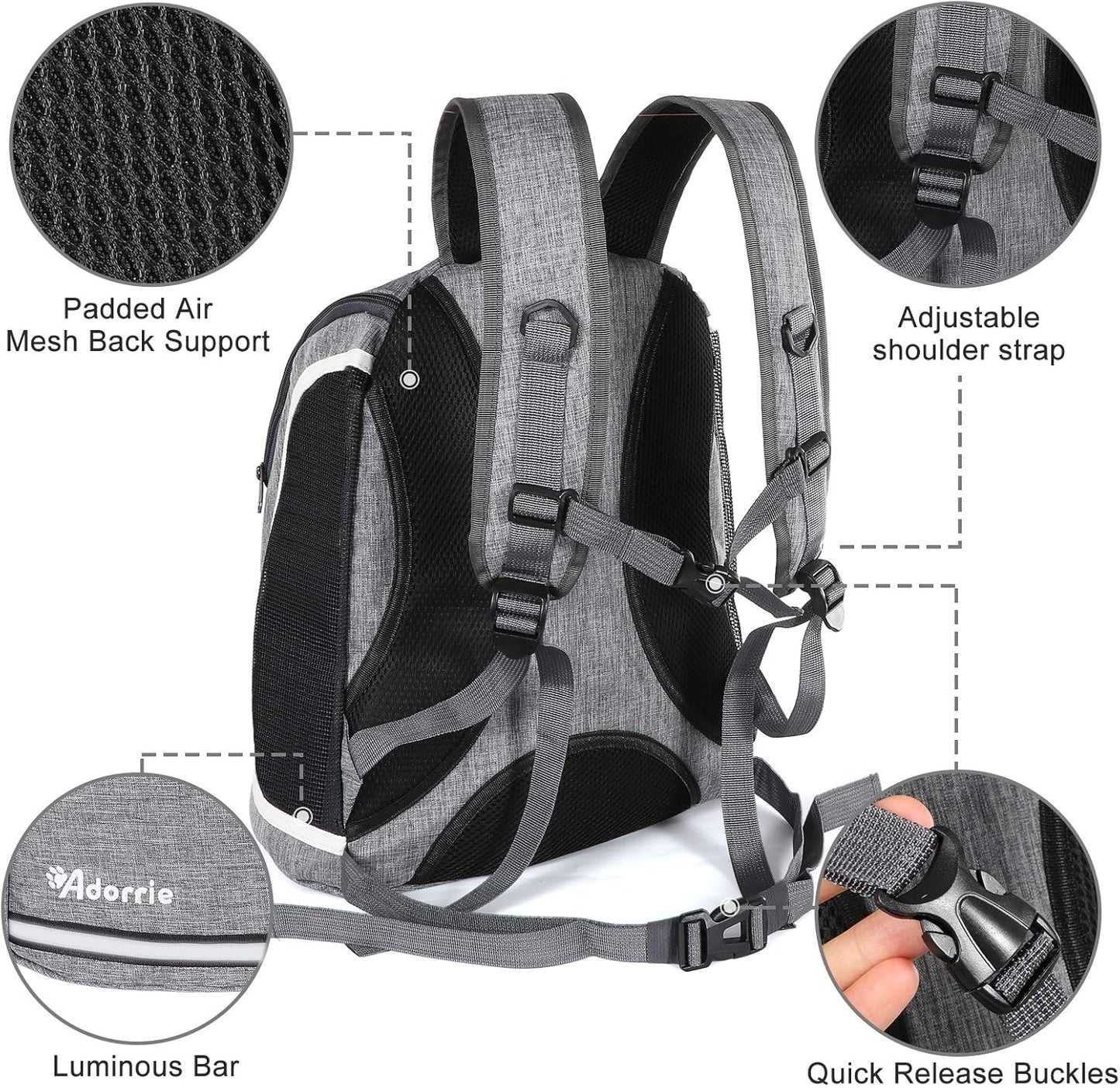 Multifunctional Pet Backpack Carrier for Small Dogs and Cats - Ideal for Hiking, Walking, Traveling, and Outdoor Activities (Black)