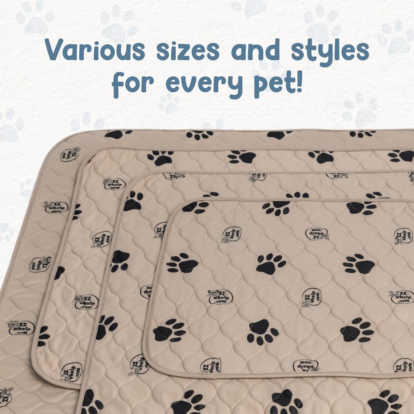 Reusable Dog Training Pads, Washable Waterproof Mats for Potty Training and Whelping, Rounded Corners, 16.5 x 19.5 Inches, Set of 2