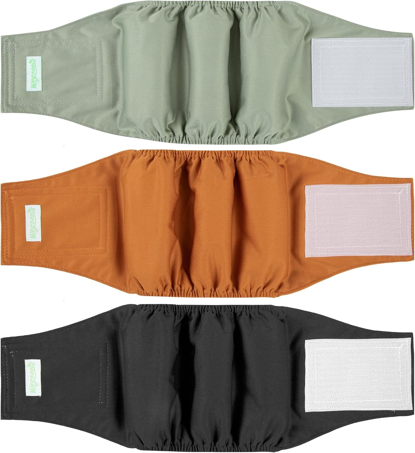 Washable Male Dog Belly Wraps - Pack of 3 (Small: 11"-14" Waist)