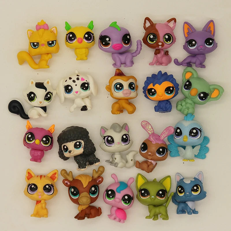 15-Piece Set of Classic Miniature Pet Toy Figures for Cats and Puppies