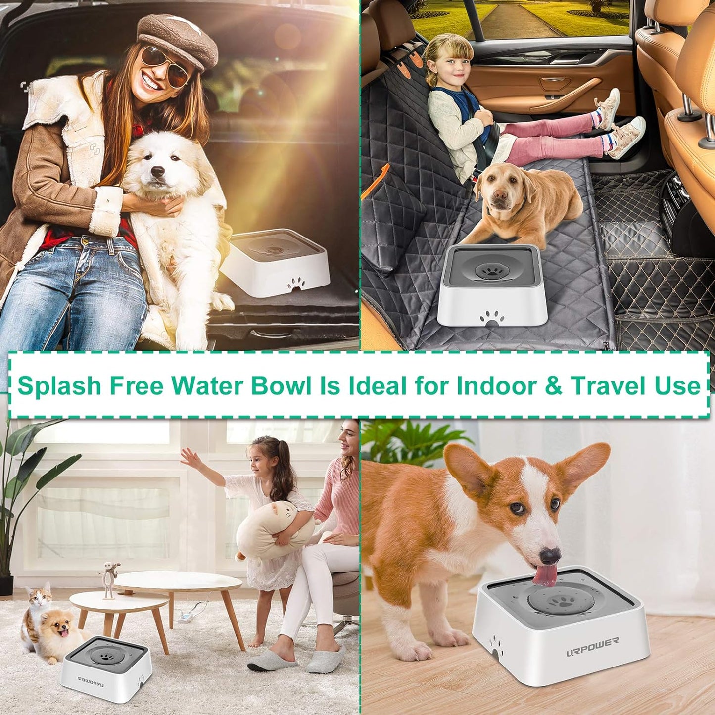 2.5L Large Capacity Spill-Proof Dog Water Bowl - Optimal Pet Water Dispenser for Travel and Slow Feeding Solutions