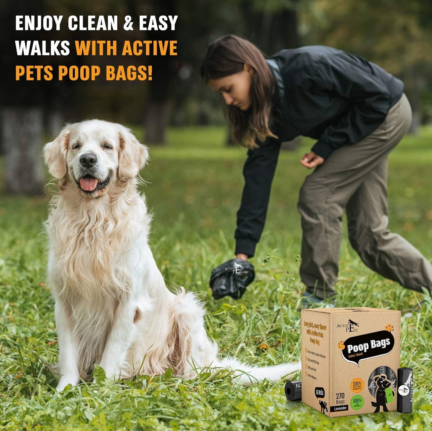 Lavender-Scented Dog Waste Bags - Leak-Proof and Easy-Tear for Eco-Friendly Disposal