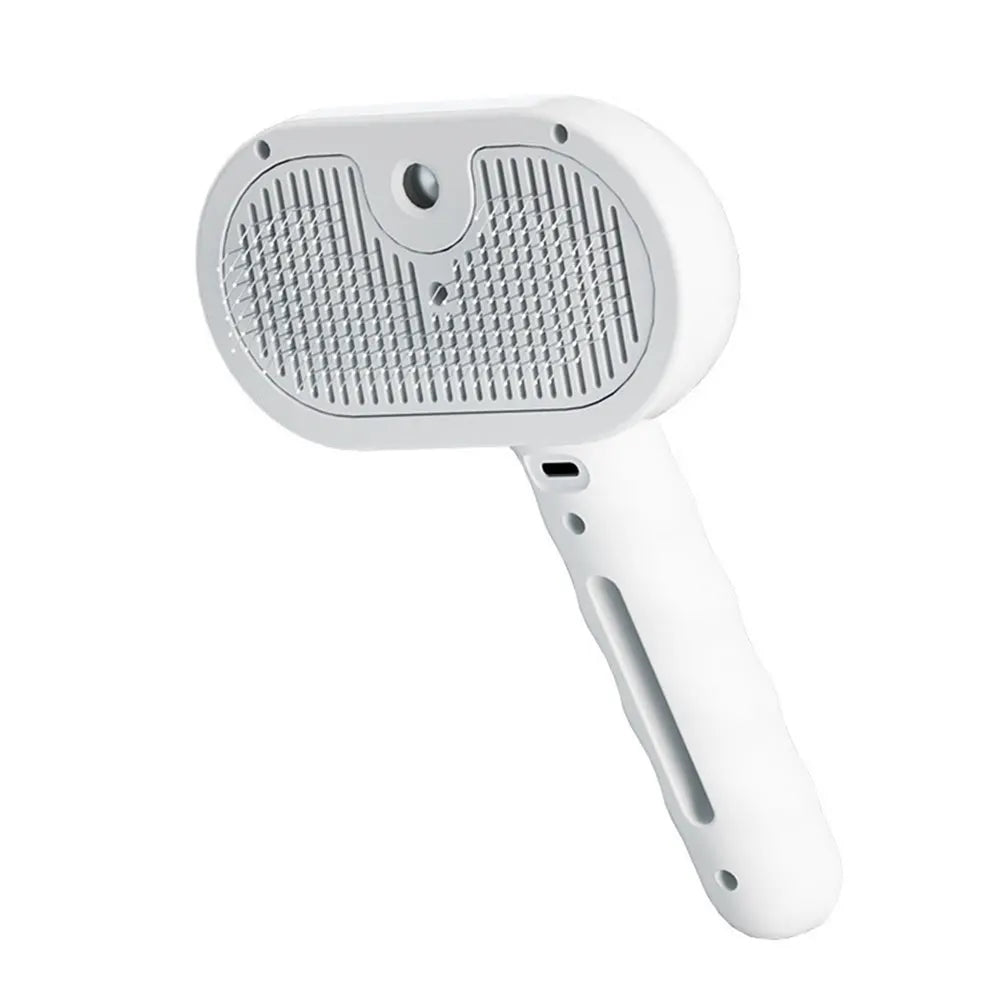 3-in-1 Rechargeable Cat Grooming Steam Brush with Release Button for Shedding and Hair Removal