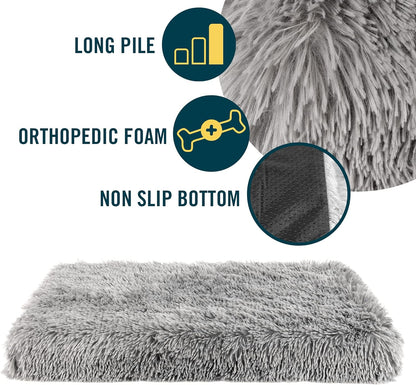Premium Extra Plush Washable Dog Mat and Bed - Versatile XXL Crate Mat with Non-Slip Base (30" x 48")