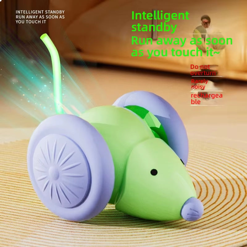 Interactive Electric Cat Toy - Silent Automatic Teaser with Advanced Obstacle Avoidance Technology