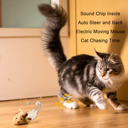 Interactive Automatic Cat Toy with Realistic Sounds - Electric Squeaky Mouse to Enhance Indoor Play and Alleviate Boredom