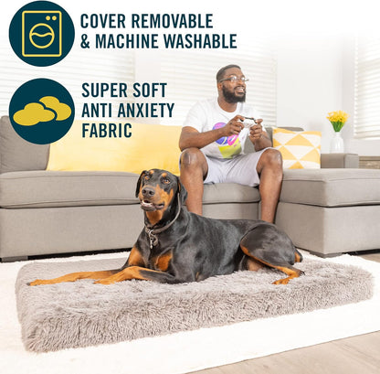 Premium Extra Plush Washable Dog Mat and Bed - Versatile XXL Crate Mat with Non-Slip Base (30" x 48")
