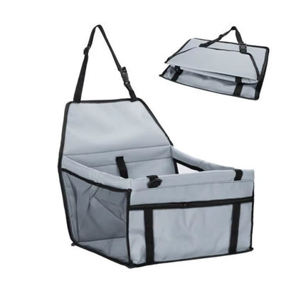 Premium Pet Dog Car Booster Seat with Safety Belt - Foldable Mesh Travel Basket for Dogs