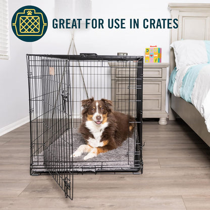 Premium Extra Plush Washable Dog Mat and Bed - Versatile XXL Crate Mat with Non-Slip Base (30" x 48")