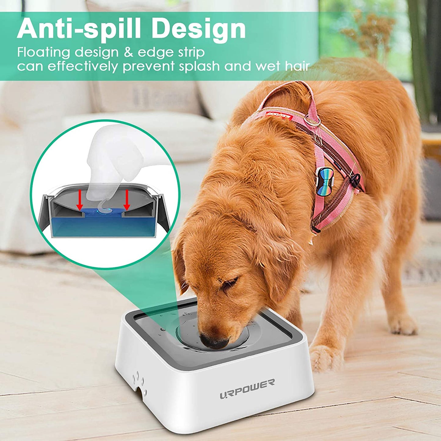 2.5L Large Capacity Spill-Proof Dog Water Bowl - Optimal Pet Water Dispenser for Travel and Slow Feeding Solutions