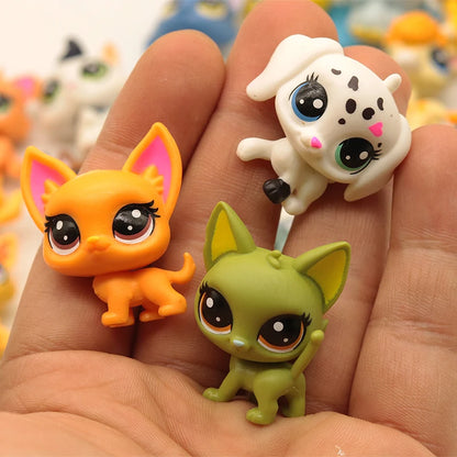 15-Piece Set of Classic Miniature Pet Toy Figures for Cats and Puppies