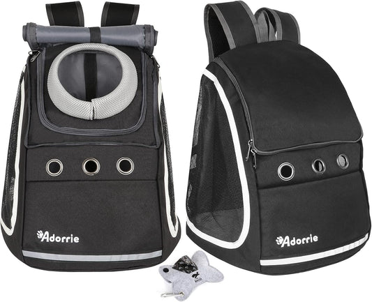 Multifunctional Pet Backpack Carrier for Small Dogs and Cats - Ideal for Hiking, Walking, Traveling, and Outdoor Activities (Black)