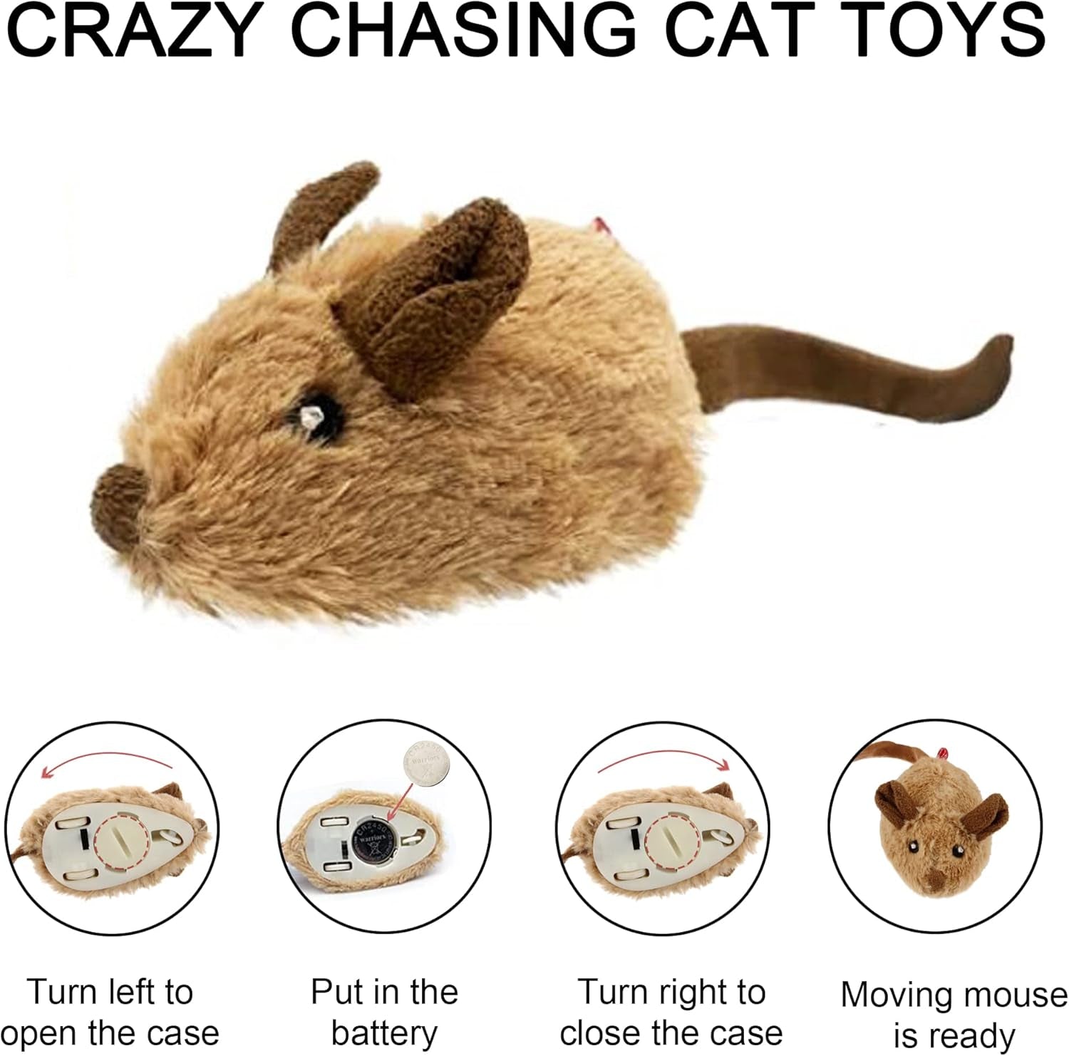 Interactive Automatic Cat Toy with Realistic Sounds - Electric Squeaky Mouse to Enhance Indoor Play and Alleviate Boredom