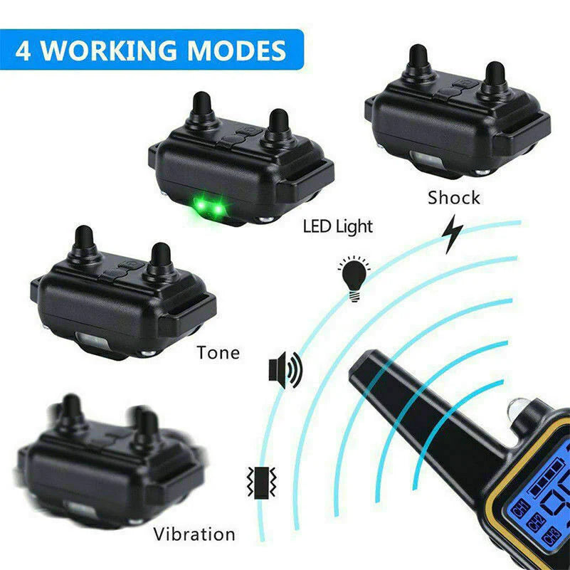 3000 FT Rechargeable Remote Dog Training Collar - Waterproof Shock Trainer