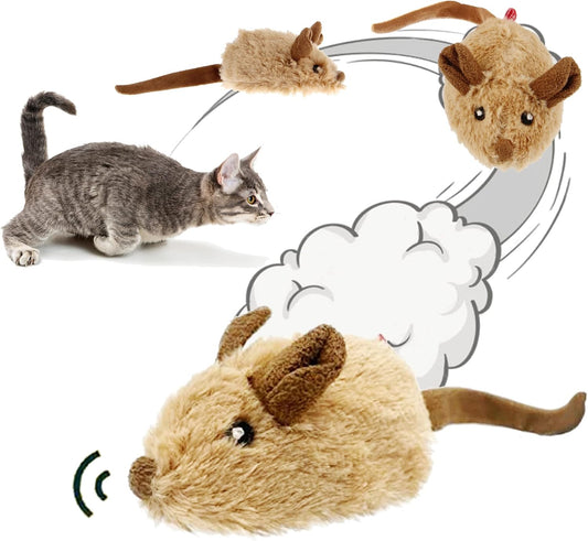 Interactive Automatic Cat Toy with Realistic Sounds - Electric Squeaky Mouse to Enhance Indoor Play and Alleviate Boredom