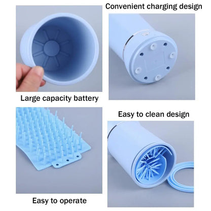 Automatic Portable Dog Paw Washer and Massager - USB Rechargeable Cleaning Device for Small to Medium Pets