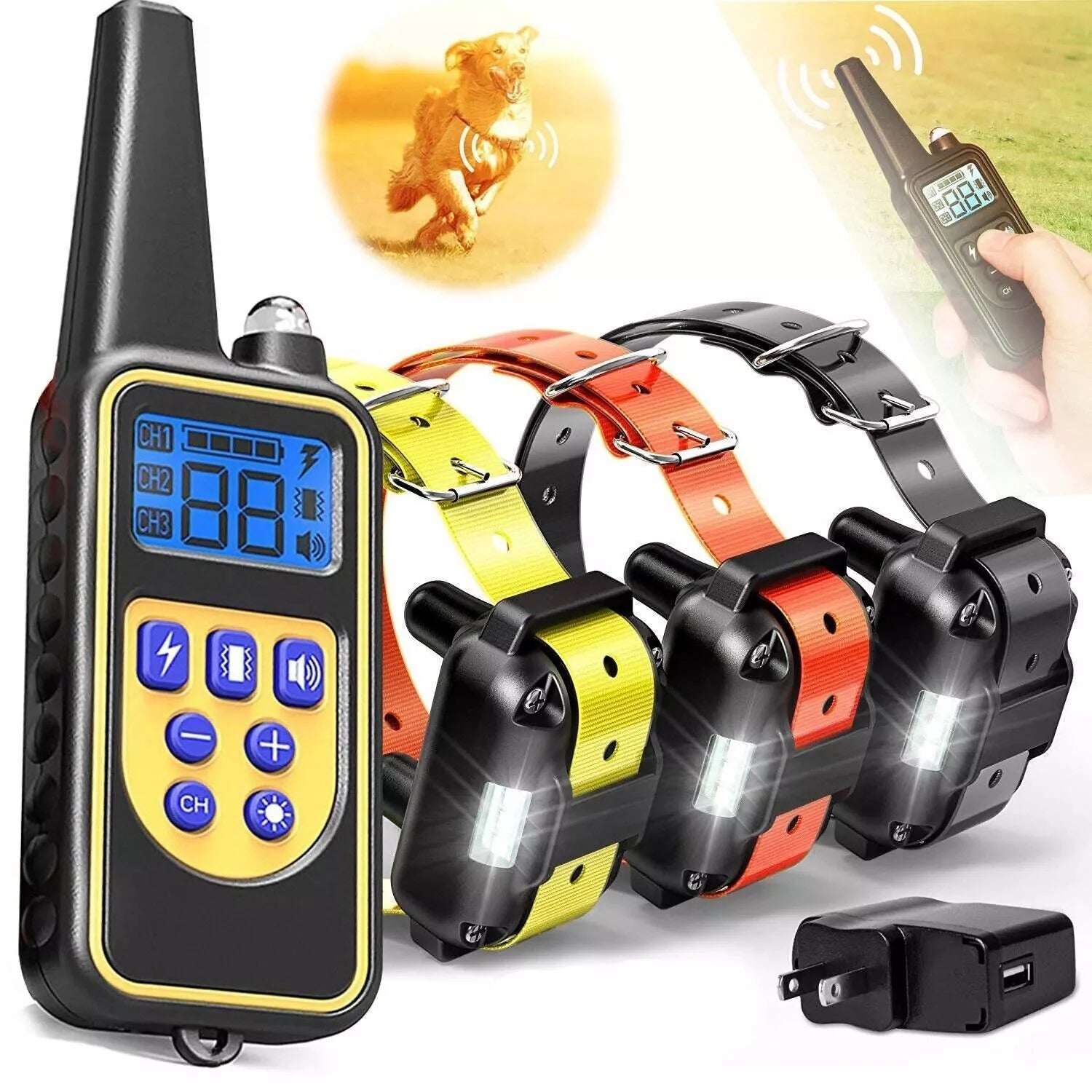 3000 FT Rechargeable Remote Dog Training Collar - Waterproof Shock Trainer