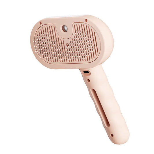 3-in-1 Rechargeable Cat Grooming Steam Brush with Release Button for Shedding and Hair Removal