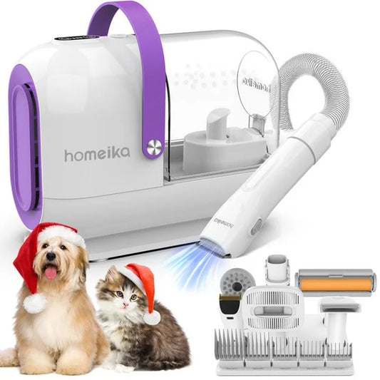 Homeika Professional Dog Grooming Kit: 3L Pet Hair Vacuum with 99% Suction Power, Silent Grooming Device, and Dog/Cat Hair Removal Brush