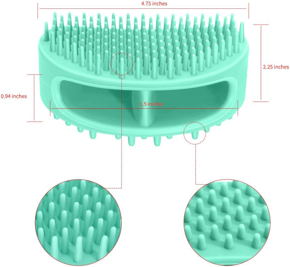 Professional Soft Silicone Pet Grooming Brush for Dogs and Cats - Versatile Bath and Massage Tool for All Coat Types, Teal