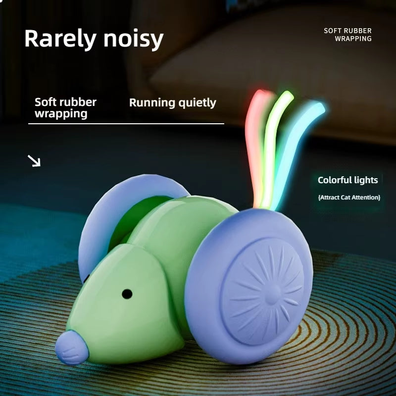 Interactive Electric Cat Toy - Silent Automatic Teaser with Advanced Obstacle Avoidance Technology