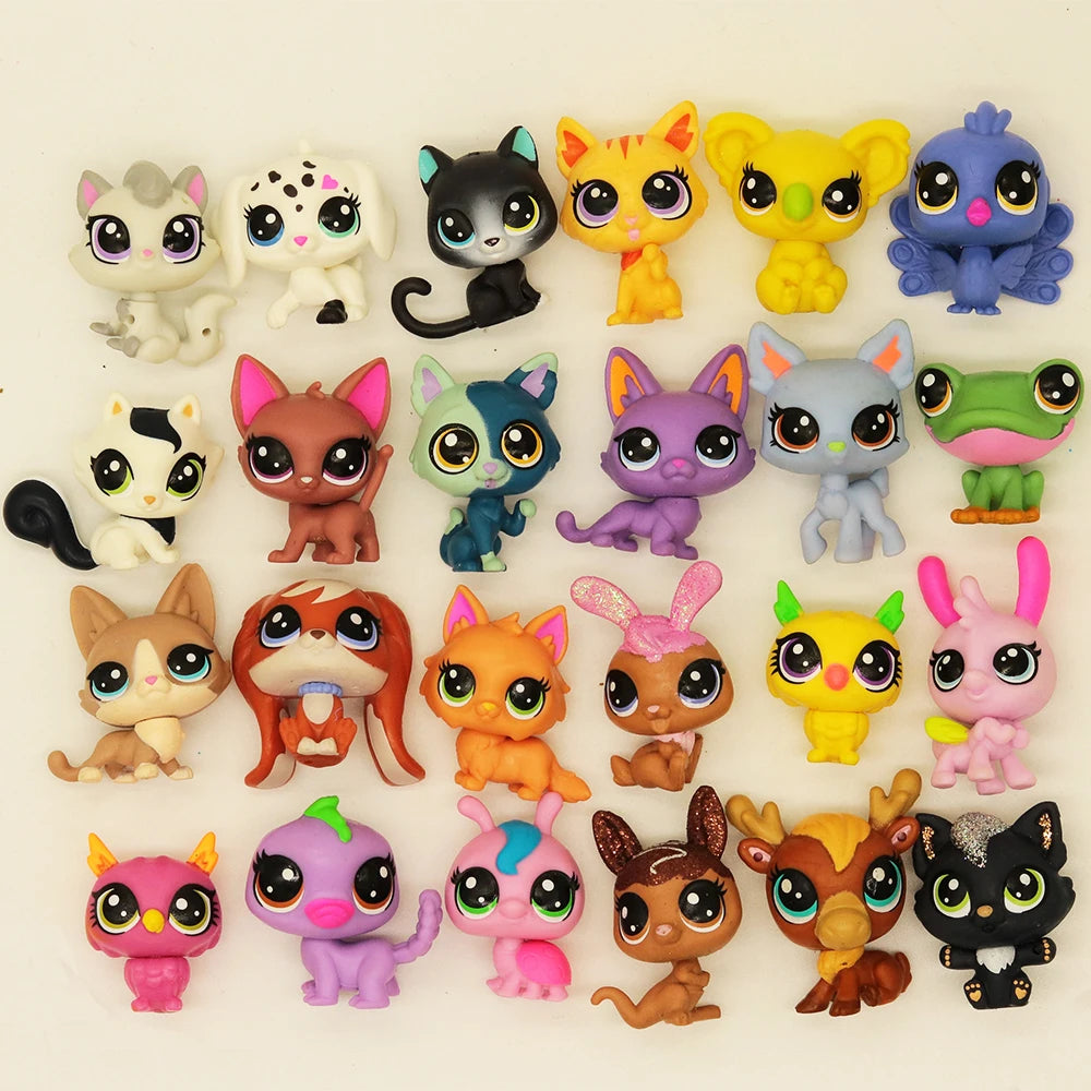 15-Piece Set of Classic Miniature Pet Toy Figures for Cats and Puppies