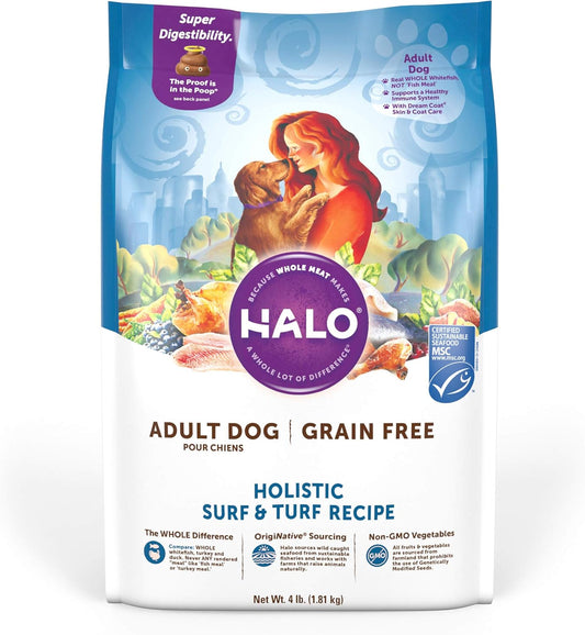 Grain-Free Surf & Turf Adult Dry Dog Food, 4-Pound Bag