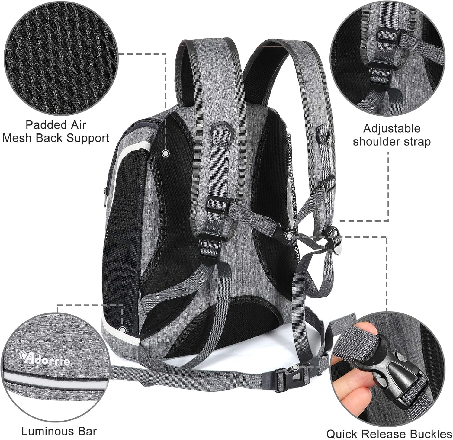 Multifunctional Pet Backpack Carrier for Small Dogs and Cats - Ideal for Hiking, Walking, Traveling, and Outdoor Activities (Black)