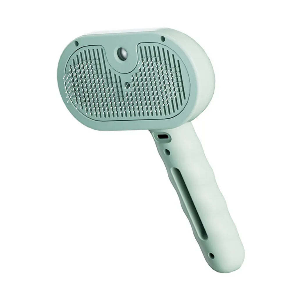 3-in-1 Rechargeable Cat Grooming Steam Brush with Release Button for Shedding and Hair Removal