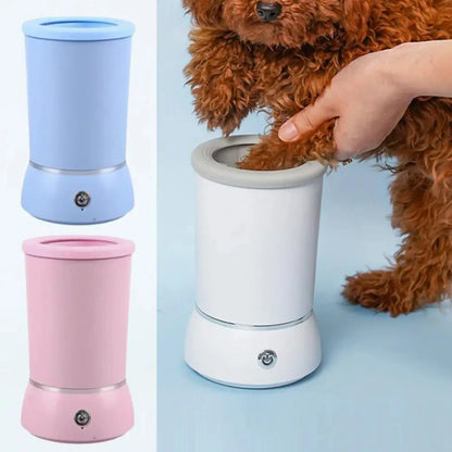 Automatic Portable Dog Paw Washer and Massager - USB Rechargeable Cleaning Device for Small to Medium Pets