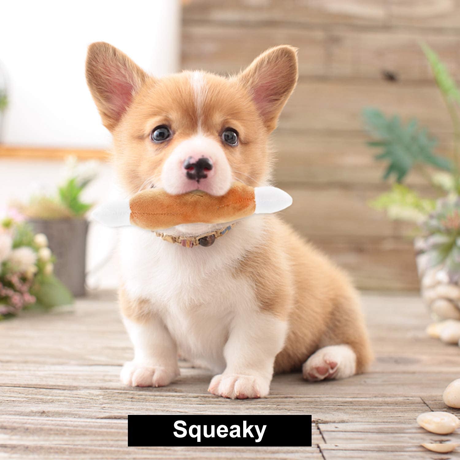 Plush Squeaky Dog Toy Set for Small to Medium Breeds - 12 Pieces with Carrying Bag