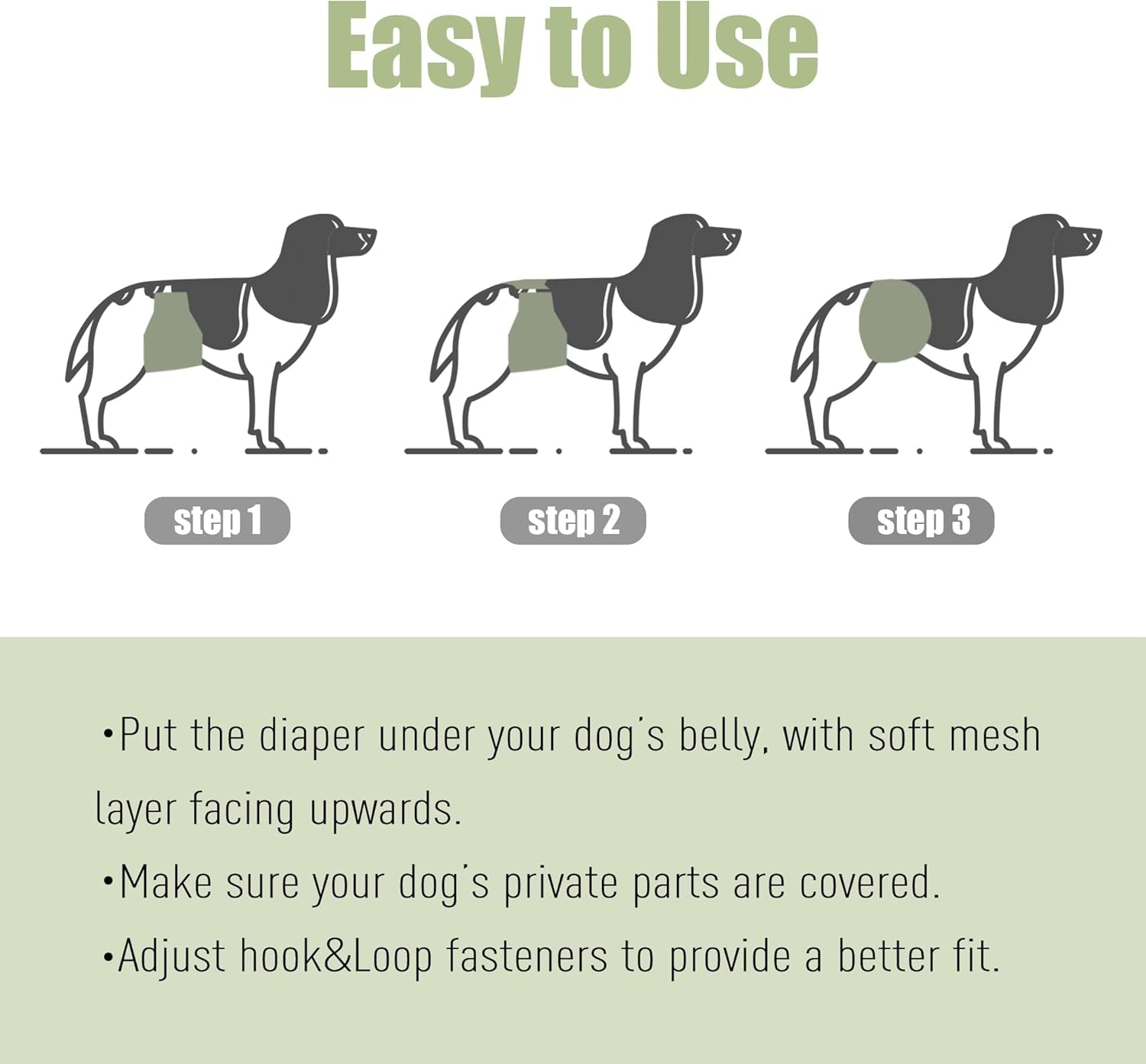 Washable Male Dog Belly Wraps - Pack of 3 (Small: 11"-14" Waist)
