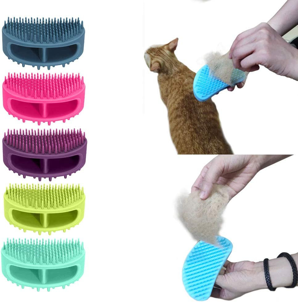 Professional Soft Silicone Pet Grooming Brush for Dogs and Cats - Versatile Bath and Massage Tool for All Coat Types, Teal