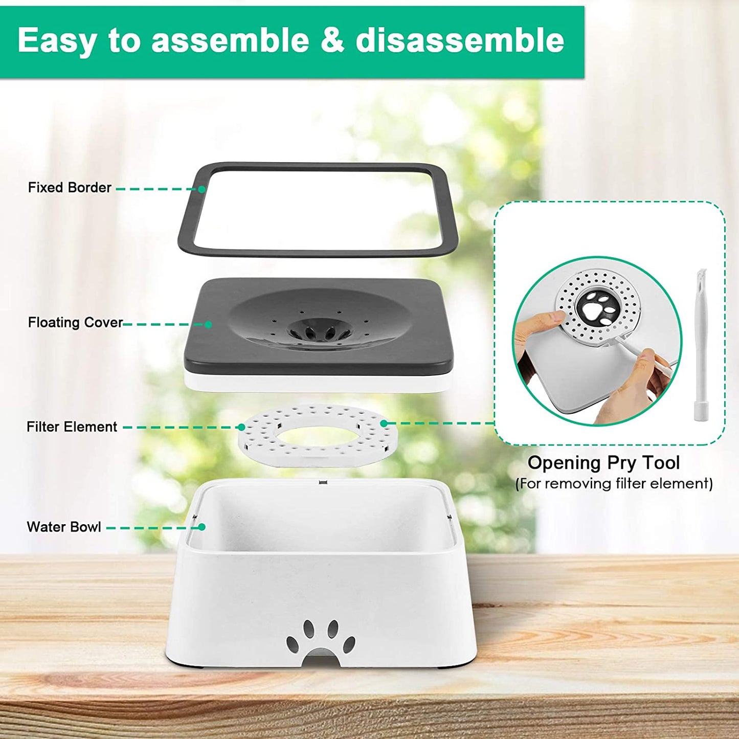 2.5L Large Capacity Spill-Proof Dog Water Bowl - Optimal Pet Water Dispenser for Travel and Slow Feeding Solutions