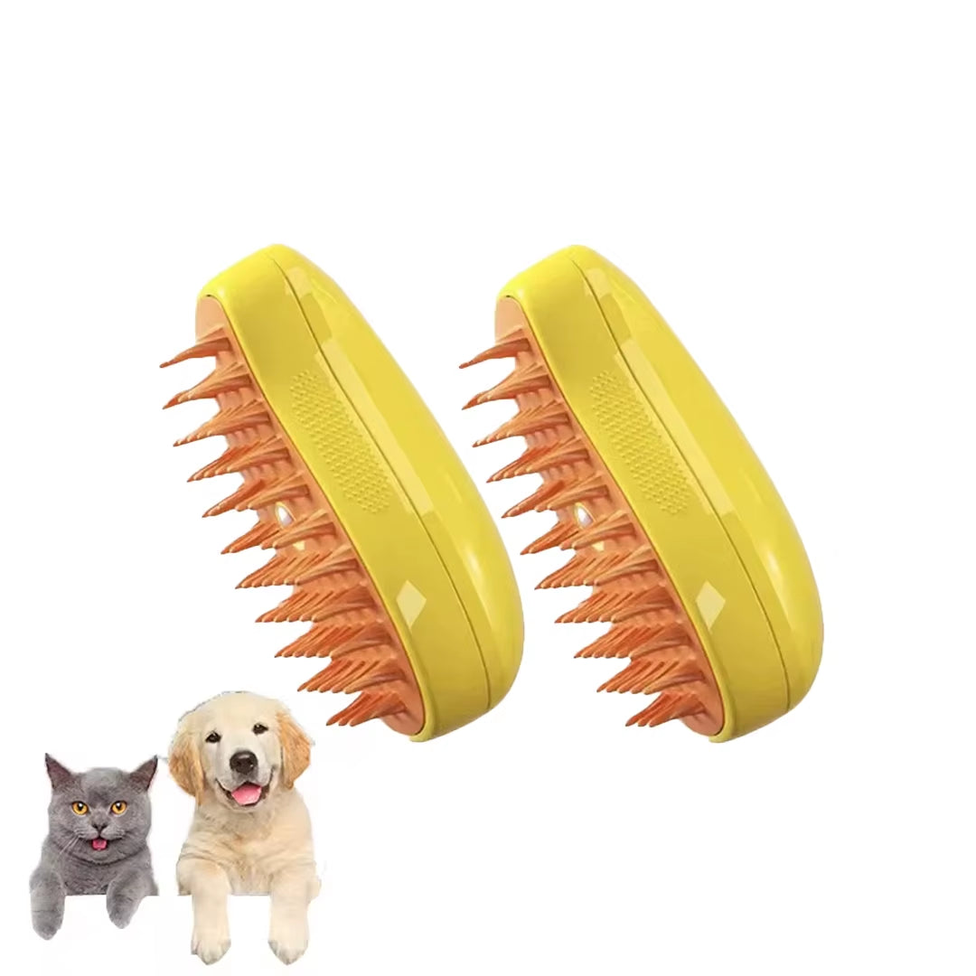 3-in-1 Steam Cat Grooming Brush with Self-Cleaning Function for Knot and Loose Hair Removal