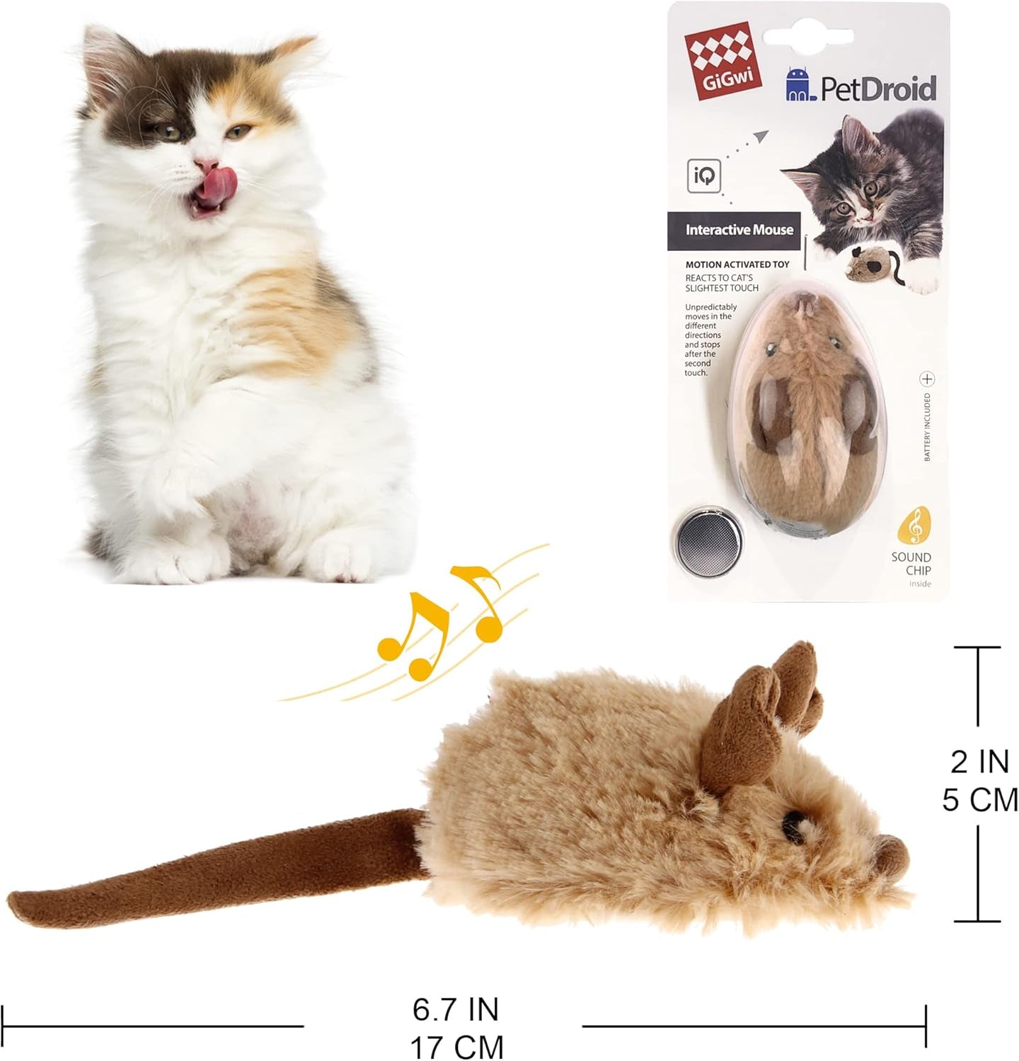 Interactive Automatic Cat Toy with Realistic Sounds - Electric Squeaky Mouse to Enhance Indoor Play and Alleviate Boredom