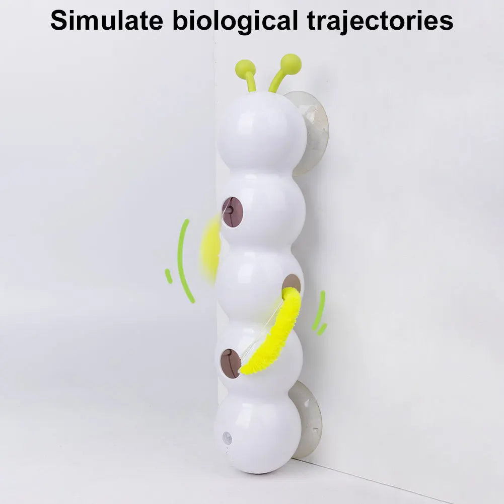 Rechargeable Motion-Activated Interactive Caterpillar Cat Toy with Engaging Tail for Indoor Play