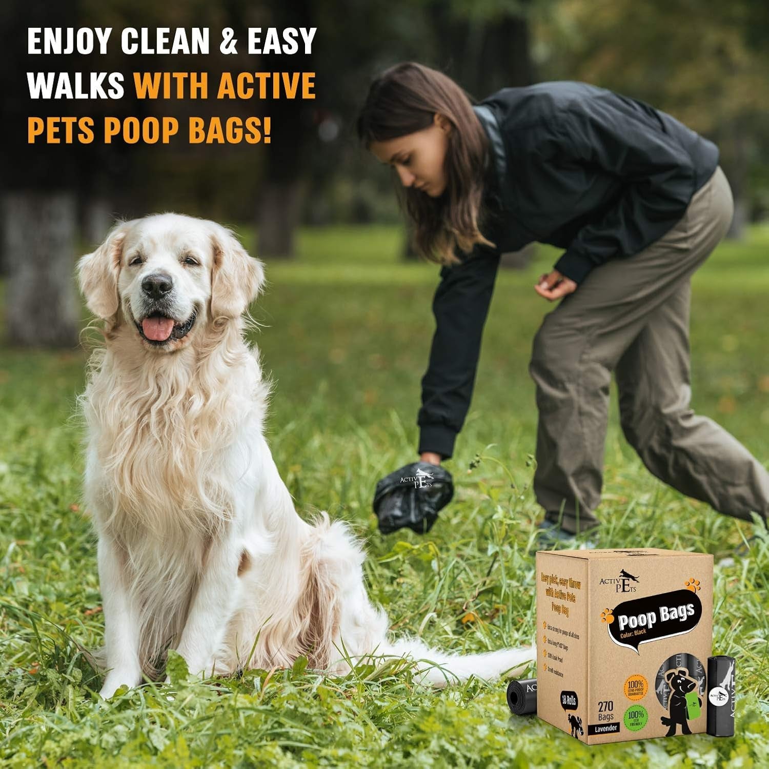 Lavender-Scented Dog Waste Bags - Leak-Proof and Easy-Tear for Eco-Friendly Disposal