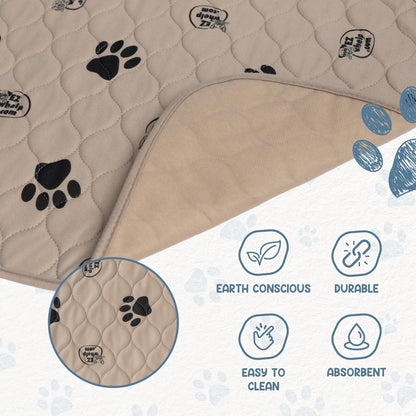 Reusable Dog Training Pads, Washable Waterproof Mats for Potty Training and Whelping, Rounded Corners, 16.5 x 19.5 Inches, Set of 2