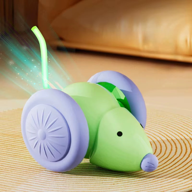 Interactive Electric Cat Toy - Silent Automatic Teaser with Advanced Obstacle Avoidance Technology