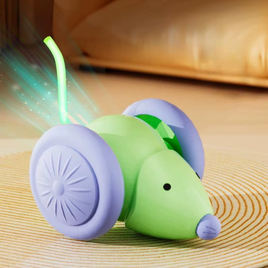 Interactive Electric Cat Toy - Silent Automatic Teaser with Advanced Obstacle Avoidance Technology