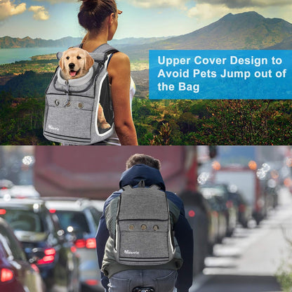 Multifunctional Pet Backpack Carrier for Small Dogs and Cats - Ideal for Hiking, Walking, Traveling, and Outdoor Activities (Black)