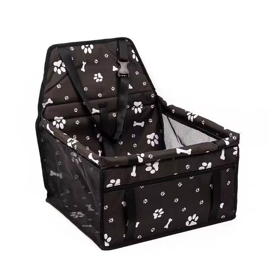 Premium Pet Dog Car Booster Seat with Safety Belt - Foldable Mesh Travel Basket for Dogs
