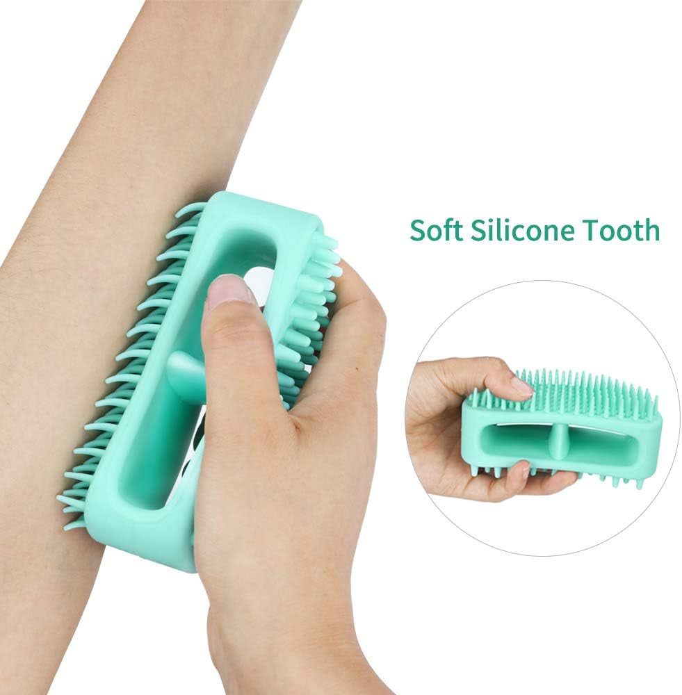 Professional Soft Silicone Pet Grooming Brush for Dogs and Cats - Versatile Bath and Massage Tool for All Coat Types, Teal
