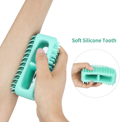 Professional Soft Silicone Pet Grooming Brush for Dogs and Cats - Versatile Bath and Massage Tool for All Coat Types, Teal